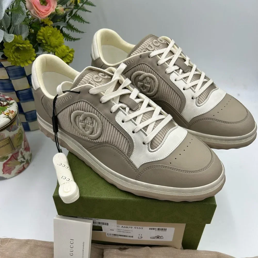 Men's Gucci Mac 80 low top leather  sneakers size 11 fits 11.5 US made in Italy